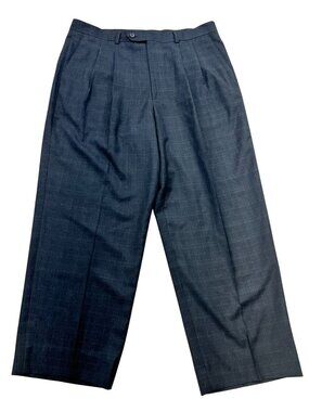 Vintage Vanetti Le Collezioni Men Pleated Relaxed Dress Pants Size 36L Navy Blue